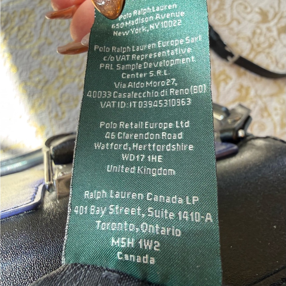 Ralph Lauren Blue and Black Leather Satchel with Silver Hardware - Picture 9 of 10